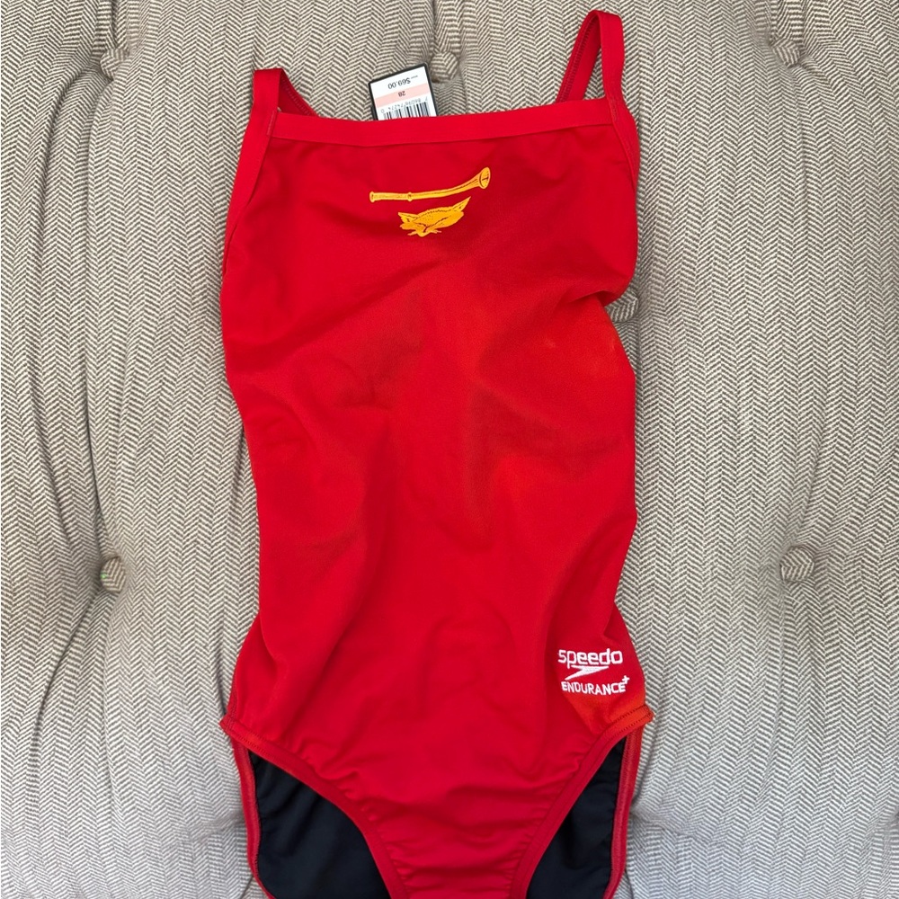Speedo Red and Black Endurance Swimsuit